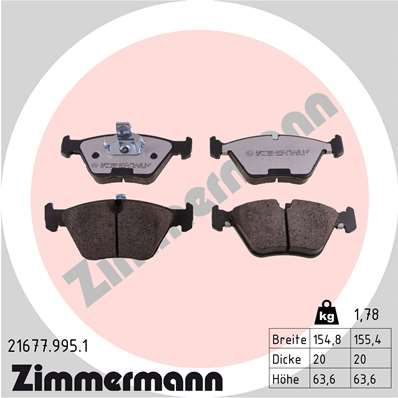 216779951 ZIMMERMANN Комплект тормозных колодок, дисковый тормоз