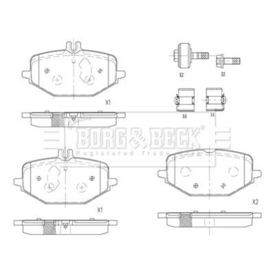 BBP2874 BORG & BECK Комплект тормозных колодок, дисковый тормоз