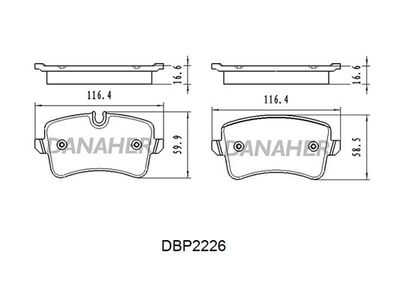 DBP2226 DANAHER Комплект тормозных колодок, дисковый тормоз