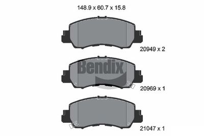 BPD2352 BENDIX Braking Комплект тормозных колодок, дисковый тормоз