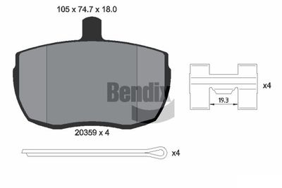 BPD1699 BENDIX Braking Комплект тормозных колодок, дисковый тормоз