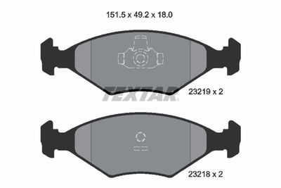 2321901 TEXTAR Комплект тормозных колодок, дисковый тормоз