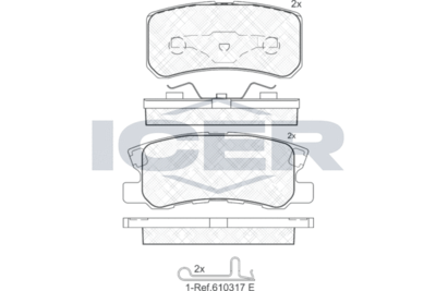 181375 ICER Комплект тормозных колодок, дисковый тормоз