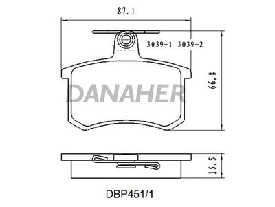 DBP4511 DANAHER Комплект тормозных колодок, дисковый тормоз