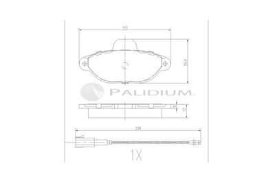 P11098 ASHUKI by Palidium Комплект тормозных колодок, дисковый тормоз