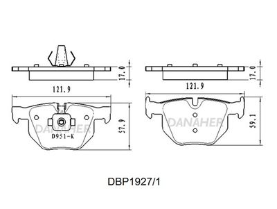 DBP19271 DANAHER Комплект тормозных колодок, дисковый тормоз
