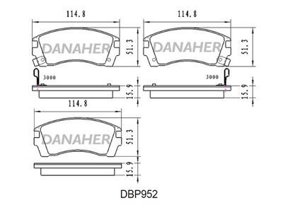 DBP952 DANAHER Комплект тормозных колодок, дисковый тормоз