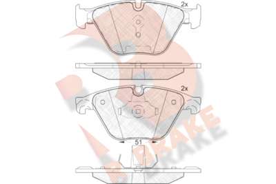 RB1998 R BRAKE Комплект тормозных колодок, дисковый тормоз