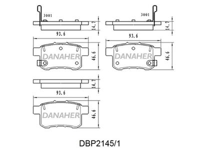 DBP21451 DANAHER Комплект тормозных колодок, дисковый тормоз