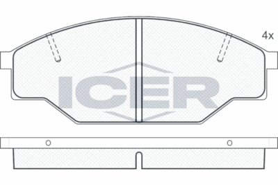 140614 ICER Комплект тормозных колодок, дисковый тормоз