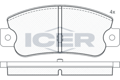 180490 ICER Комплект тормозных колодок, дисковый тормоз