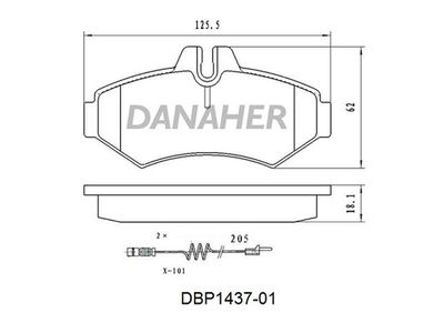 DBP143701 DANAHER Комплект тормозных колодок, дисковый тормоз