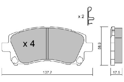 BPSB1902 AISIN Комплект тормозных колодок, дисковый тормоз