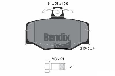 BPD1474 BENDIX Braking Комплект тормозных колодок, дисковый тормоз