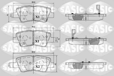 6216183 SASIC Комплект тормозных колодок, дисковый тормоз