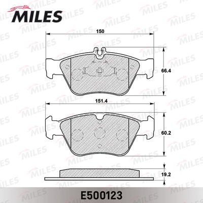 E500123 MILES Комплект тормозных колодок, дисковый тормоз