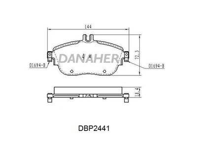 DBP2441 DANAHER Комплект тормозных колодок, дисковый тормоз