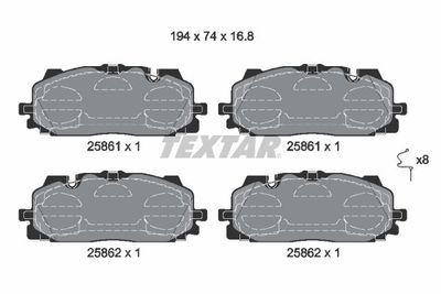 2586101 TEXTAR Комплект тормозных колодок, дисковый тормоз