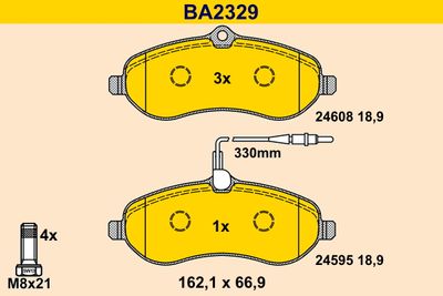 BA2329 BARUM Комплект тормозных колодок, дисковый тормоз