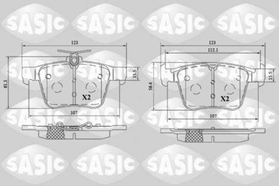 6216197 SASIC Комплект тормозных колодок, дисковый тормоз