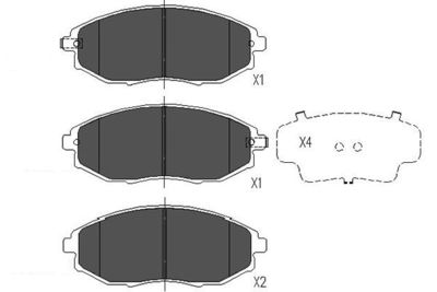 KBP1011 KAVO PARTS Комплект тормозных колодок, дисковый тормоз