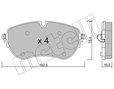 2211720 METELLI Комплект тормозных колодок, дисковый тормоз