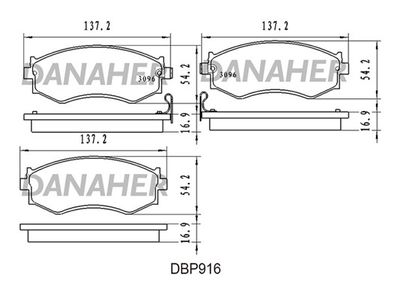 DBP916 DANAHER Комплект тормозных колодок, дисковый тормоз