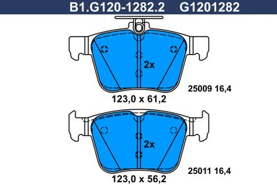 B1G12012822 GALFER Комплект тормозных колодок, дисковый тормоз