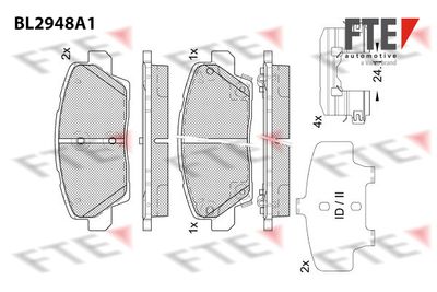 BL2948A1 FTE Комплект тормозных колодок, дисковый тормоз