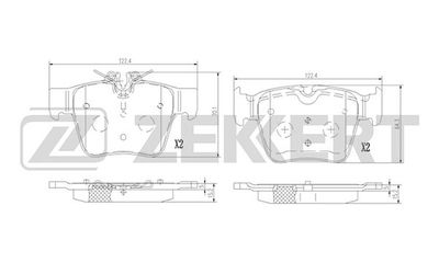 BS1373 ZEKKERT Комплект тормозных колодок, дисковый тормоз