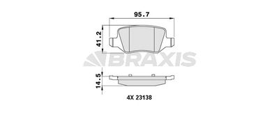 AA0047 BRAXIS Комплект тормозных колодок, дисковый тормоз