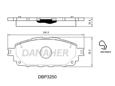 DBP3250 DANAHER Комплект тормозных колодок, дисковый тормоз