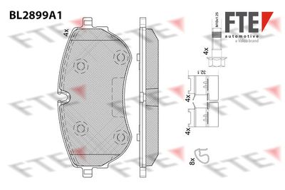 BL2899A1 FTE Комплект тормозных колодок, дисковый тормоз