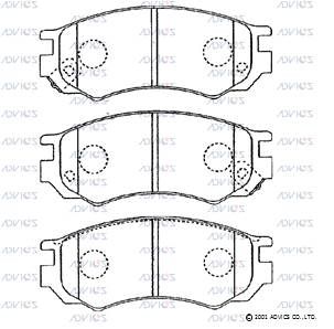 SN803P ADVICS Комплект тормозных колодок, дисковый тормоз