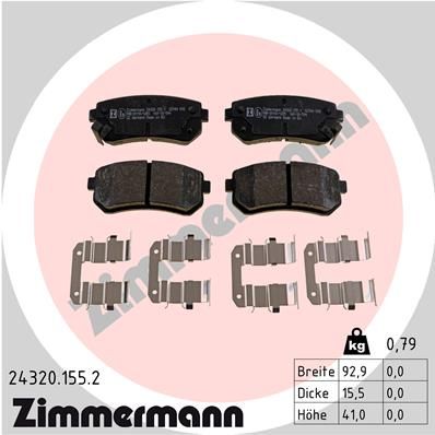 243201552 ZIMMERMANN Комплект тормозных колодок, дисковый тормоз