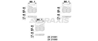 AB0216 BRAXIS Комплект тормозных колодок, дисковый тормоз