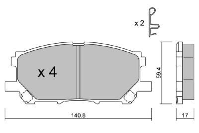 BPLX1003 AISIN Комплект тормозных колодок, дисковый тормоз