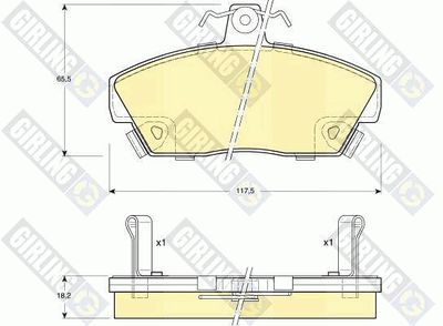 6104971 GIRLING Комплект тормозных колодок, дисковый тормоз