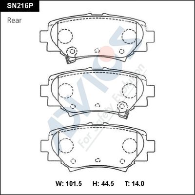SN216P ADVICS Комплект тормозных колодок, дисковый тормоз