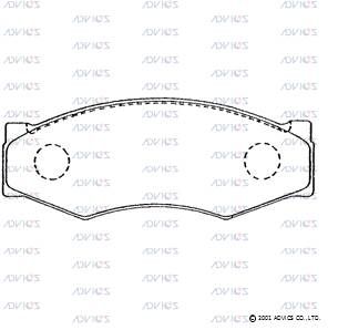 SN225 ADVICS Комплект тормозных колодок, дисковый тормоз