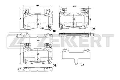 BS1305 ZEKKERT Комплект тормозных колодок, дисковый тормоз