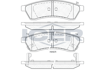 181930 ICER Комплект тормозных колодок, дисковый тормоз