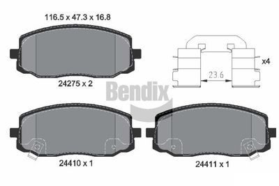 BPD1267 BENDIX Braking Комплект тормозных колодок, дисковый тормоз
