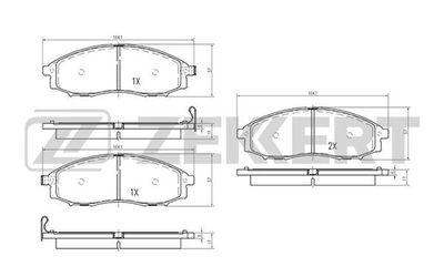 BS2522 ZEKKERT Комплект тормозных колодок, дисковый тормоз