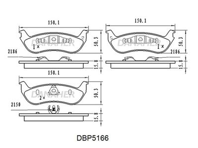 DBP5166 DANAHER Комплект тормозных колодок, дисковый тормоз