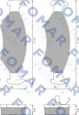 FO430981 FOMAR Friction Комплект тормозных колодок, дисковый тормоз