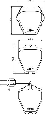 MDB2358 MINTEX Комплект тормозных колодок, дисковый тормоз