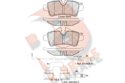 RB1812067 R BRAKE Комплект тормозных колодок, дисковый тормоз