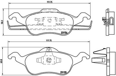 P24046 BREMBO Комплект тормозных колодок, дисковый тормоз