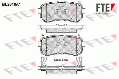 BL2619A1 FTE Комплект тормозных колодок, дисковый тормоз